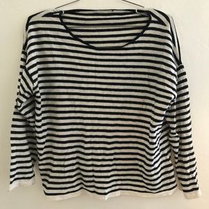 COS Black and White Striped Long Sleeved Shirt